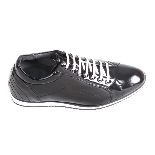 Günlük Gizli Topuklu Siyah Hakiki Rugan Deri Boy Uzatan Ayakkabı 2