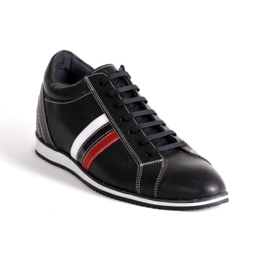 Günlük Gizli Topuklu Mat Siyah Hakiki Deri Boy Uzatan Ayakkabı 1