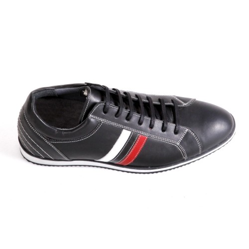 Günlük Gizli Topuklu Mat Siyah Hakiki Deri Boy Uzatan Ayakkabı 2