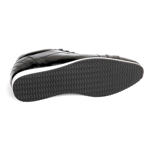 Günlük Gizli Topuklu Siyah Hakiki Rugan Deri Boy Uzatan Ayakkabı 3